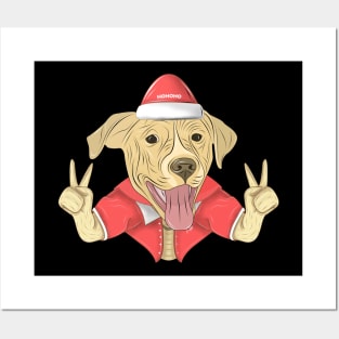 santa puppy Posters and Art